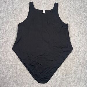 Blue Fish Black Sleeveless One-Piece Cotton Bodysuit Women's Size 1/Small